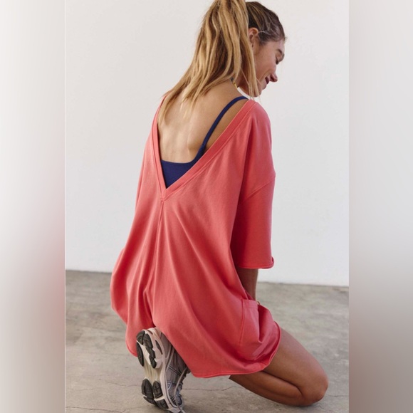 NWT Free People Movement FP Hot‎ shot Tee Romper Hibiscus - Picture 2 of 4